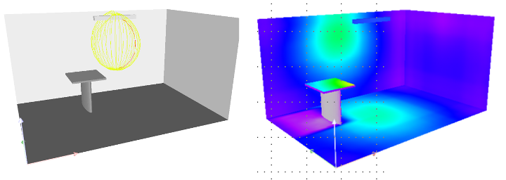 図3 IESデータを用いた照明シミュレーションの画像