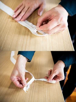 トップオープンファスナーの動作の写真