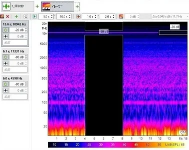 図1 収録した音のシミュレート例の画像