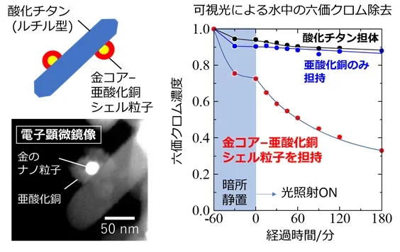 図2 光触媒材料のデザインと重金属の除去効果の画像