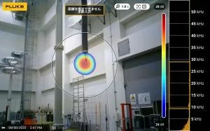 超音波カメラによって部分放電の発生箇所を検出した様子の画像