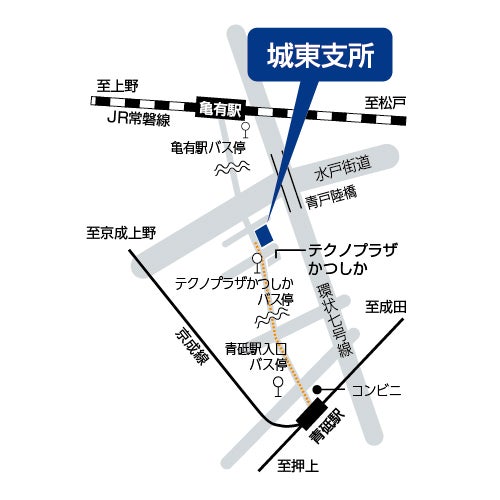 城東支所への地図