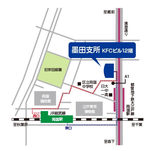 墨田支所への地図画像