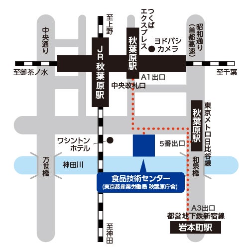 食品技術センターへの地図画像